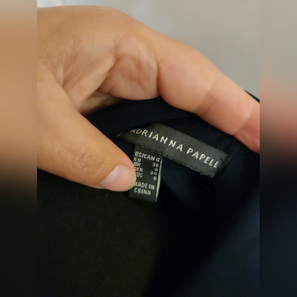 Adrianna Papell Dress Shirt Navy Blue With Pockets - Picture 3 of 5